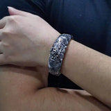 925 Silver Lion Head Bracelet Tiger Skin Aggressive Beast Bracelet