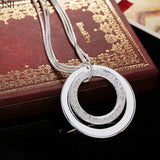925 Silver Wedding Geometric Pendant Necklace Set
