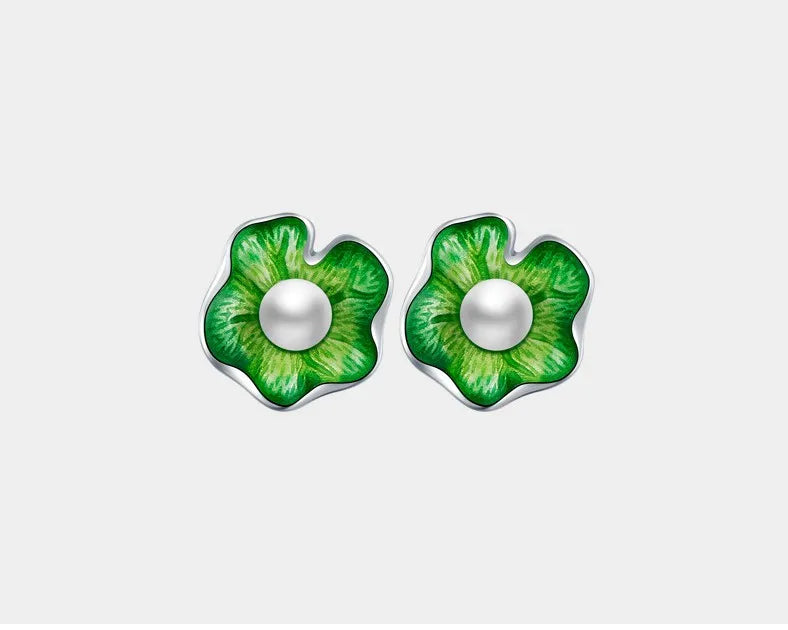 925 Silver Women's Pearl Earrings, Classical Design