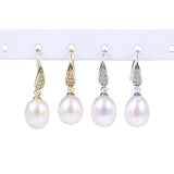 925 Silver Earring with 8-9MM Rice Pearl for Women