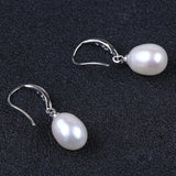 925 Silver Earring with 8-9MM Rice Pearl for Women