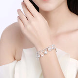 925 Silver Charms Bracelet with Zircon for Women