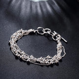 925 Silver Bracelet For Women with Tassels Beads Special Gift