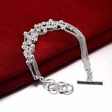 925 Silver Bracelet For Women with Tassels Beads Special Gift
