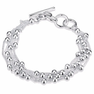 925 Silver Bracelet For Women with Tassels Beads Special Gift