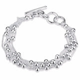 925 Silver Bracelet For Women with Tassels Beads Special Gift
