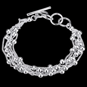 925 Silver Bracelet For Women with Tassels Beads Special Gift