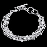 925 Silver Bracelet For Women with Tassels Beads Special Gift
