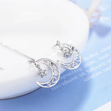 925 Silver Zirconia Star And Moon Earrings Christmas Gift