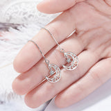 925 Silver Zirconia Star And Moon Earrings Christmas Gift