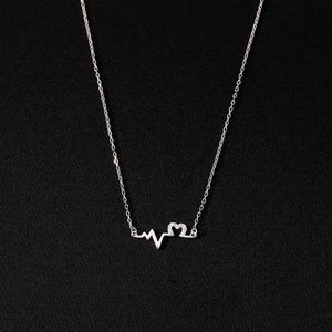 925 Sterling Silver Heartbeat Choker Necklace for Women