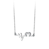 925 Sterling Silver Heartbeat Choker Necklace for Women
