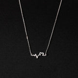 925 Sterling Silver Heartbeat Choker Necklace for Women