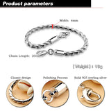 925 Sterling Silver Woven Bracelet for Men