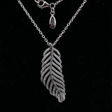 925 Sterling Silver Feather Charm Pendant Necklace