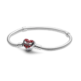 925 Sterling Silver Stitch Bracelet Castle Heart Fit Original Charm Jewelry