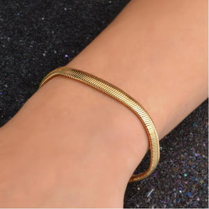 925 Sterling Silver Snake Bone Chain Bracelet 6MM
