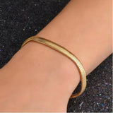 925 Silver 18K 6MM Snake Bone Chain Bracelet Wedding Jewelry