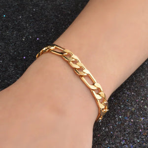925 Silver 18K 8MM Geometry Chain Bracelet Wedding Party Jewelry