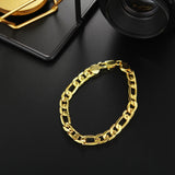 925 Silver 18K 8MM Geometry Chain Bracelet Wedding Party Jewelry