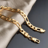 925 Silver 18K 8MM Geometry Chain Bracelet Wedding Party Jewelry