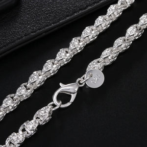 925 Silver 20-24Inch 5MM Faucet Chain Necklace Wedding Jewelry