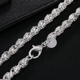 925 Silver Faucet Chain Necklace 20-24Inch 5MM for Party Wedding