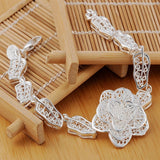 925 Sterling Silver Flower Rings Bracelet Jewelry Set for Women