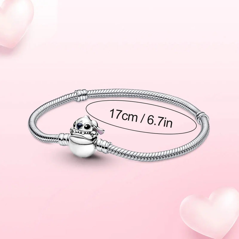 925 Sterling Silver Heart Stitch Bracelet for Women