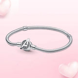 925 Sterling Silver Heart Stitch Bracelet for Women