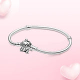 925 Silver Bracelet Mouse Heart Clasp Chain Heart Bracelet