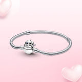 925 Silver Bracelet Mouse Heart Clasp Chain Heart Bracelet