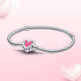 925 Silver Bracelet Mouse Heart Clasp Chain Heart Bracelet