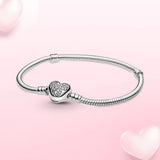 925 Silver Bracelet Mouse Heart Clasp Chain Heart Bracelet