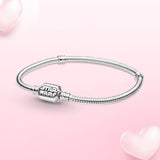 925 Silver Bracelet Mouse Heart Clasp Chain Heart Bracelet