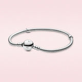 925 Silver Bracelet Sparkling Mouse Heart Clasp