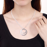 925 Silver Classic Circle Necklace for Women Wedding Jewelry