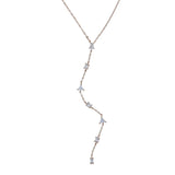 925 Silver CZ Geometric Shaped Necklace Sexy Y Necklace Women Jewelry