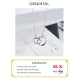 925 Sterling Silver Double Circle CZ Necklaces for Women