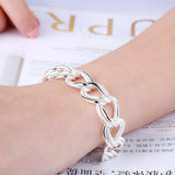 925 Silver Double Twist Chain Bracelet for Women