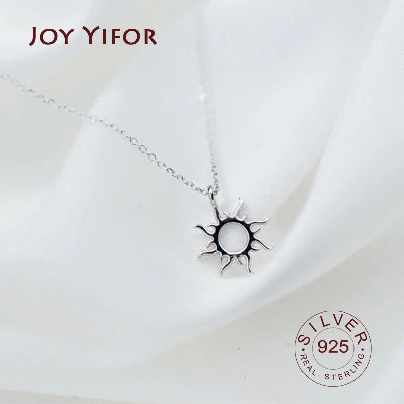 925 Sterling Silver Ethnic Sun Totem Pendent Necklace for Women