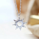 925 Sterling Silver Ethnic Sun Totem Pendent Necklace for Women