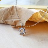 925 Sterling Silver Ethnic Sun Totem Pendent Necklace for Women