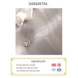 925 Silver Zircon Moon Cat Necklace Pendant Women's Clavicle Chain Jewelry