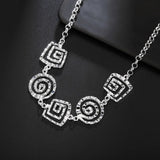 925 Silver Jewelry Set Retro Thread Earrings Bracelet Necklace for Women