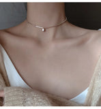 925 Silver Lucky bean letter Choker necklaces chain Pendant