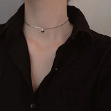 925 Silver Lucky bean letter Choker necklaces chain Pendant