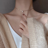925 Silver Lucky bean letter Choker necklaces chain Pendant