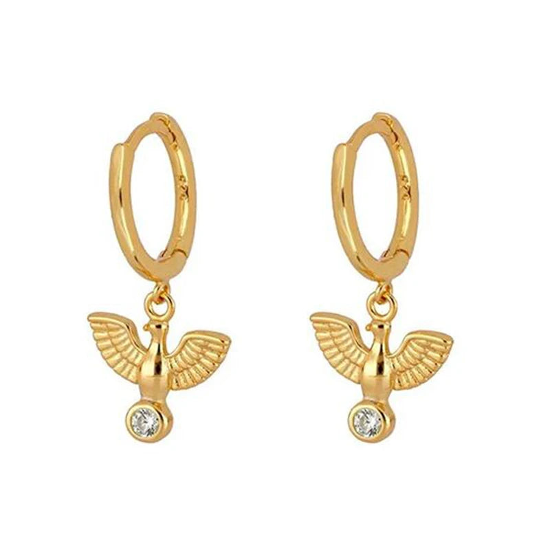 925 Silver Snake Pendant Hoop Earrings Women Animal Jewelry