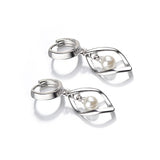 925 Silver Drop Earrings Cubic Zirconia Round Hollow Silver Jewelry